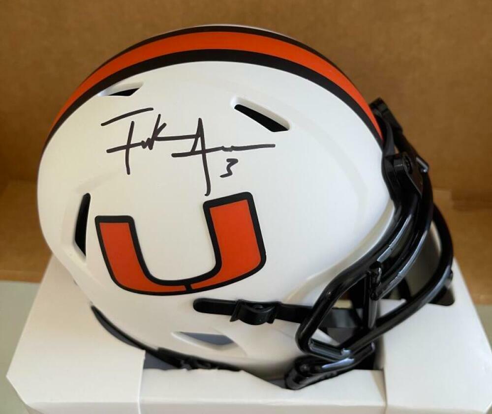 FRANK GORE MIAMI HURRICANES SIGNED AUTO LUNAR ECLIPSE MINI HELMET BAS BA29400
