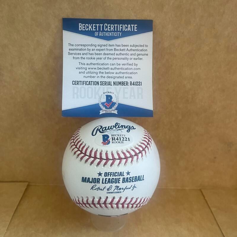 REECE HINDS REDS SIGNED AUTOGRAPHED M.L. BASEBALL BECKETT AUTH