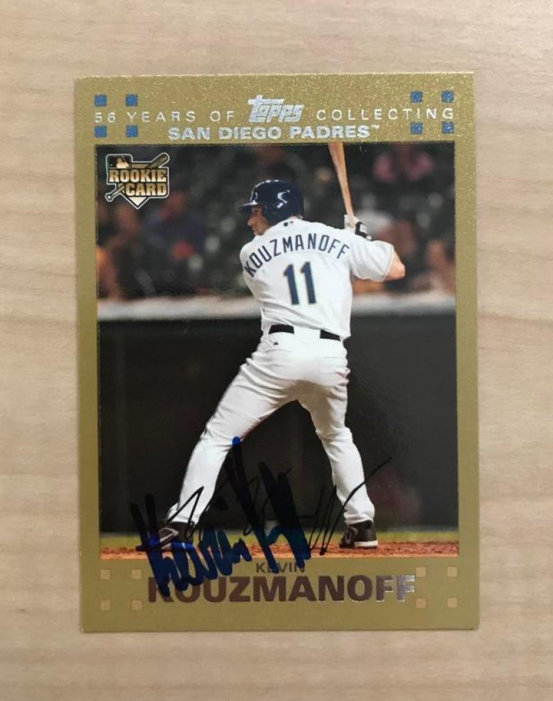 KEVIN KOUZMANOFF SAN DIEGO PADRES SIGNED AUTOGRAPHED 2007 TOPPS CARD #263 W/COA 