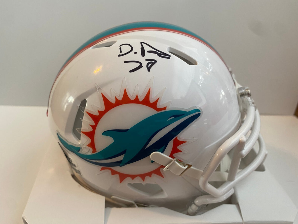 DE'VON ACHANE MIAMI DOLPHINS SIGNED AUTOGRAPHED AUTO MINI HELMET BECKETT