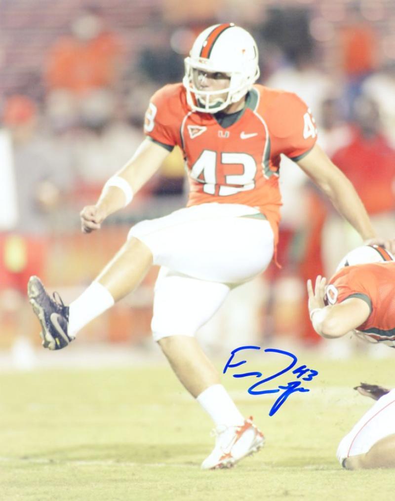 FRANCHESCO ZAMPAGNA MIAMI HURRICANES SIGNED AUTOGRAPHED 8X10 PHOTO W/COA