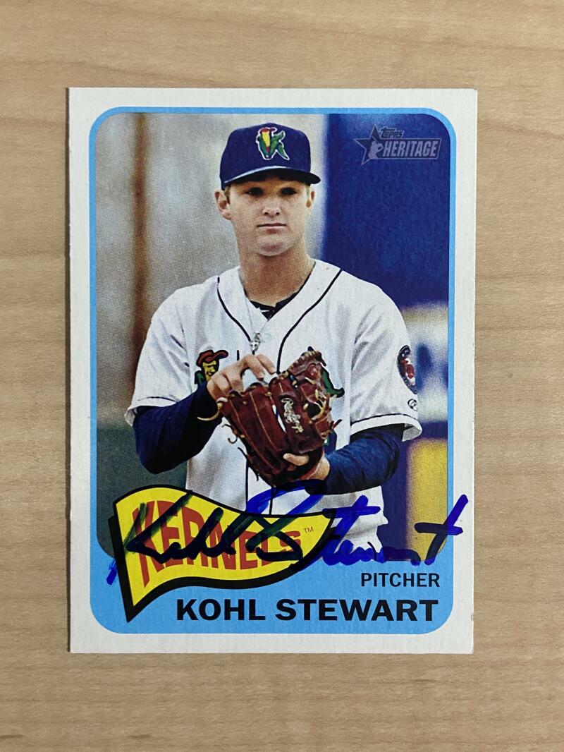 KOHL STEWART CEDAR RAPIDS KERNELS SIGNED AUTOGRAPHED 2014 TOPPS CARD #26 W/COA