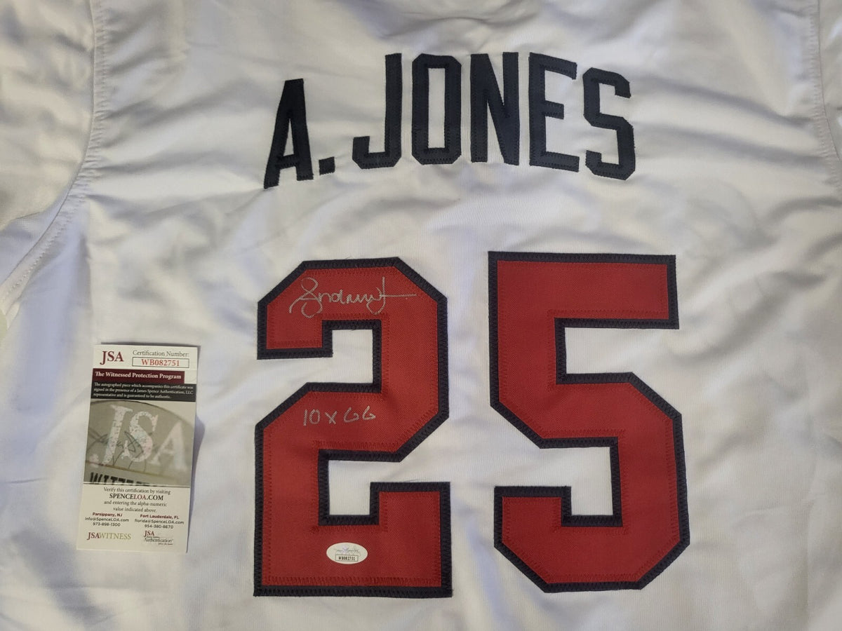 ANDRUW JONES #25 ATLANTA BRAVES 10X GG SIGNED AUTO CUSTOM JERSEY XL JSA COA **