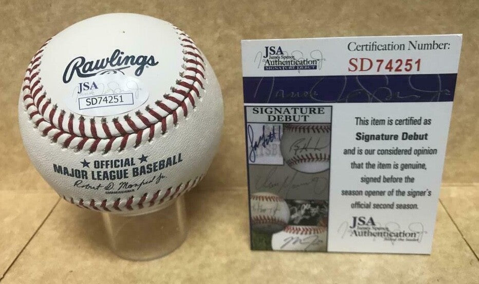 LUIS URIAS PADRES SIGNATURE DEBUT SIGNED 2018 FUTURES BASEBALL JSA SD74251