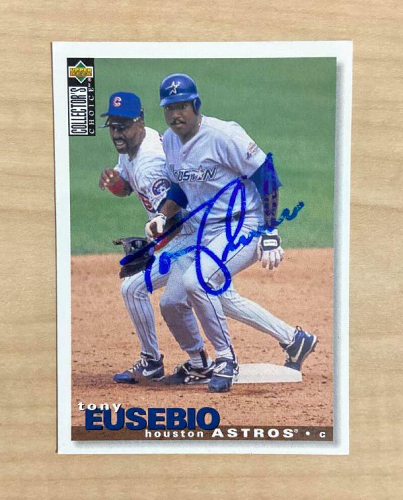 TONY EUSEBIO HOUSTON ASTROS SIGNED AUTOGRAPHED 1995 UPPER DECK CARD #114 W/COA