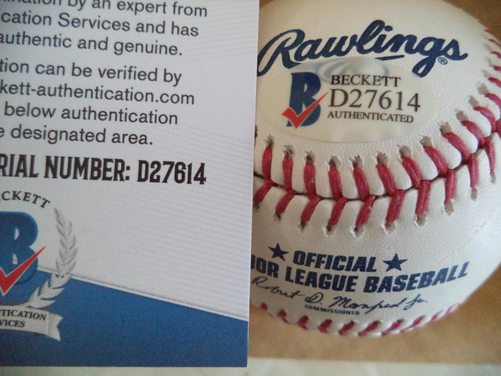 AUSTIN JACKSON SF GIANTS FULL SIGNATURE SIGNED AUTO ML BASEBALL BECKETT D27614