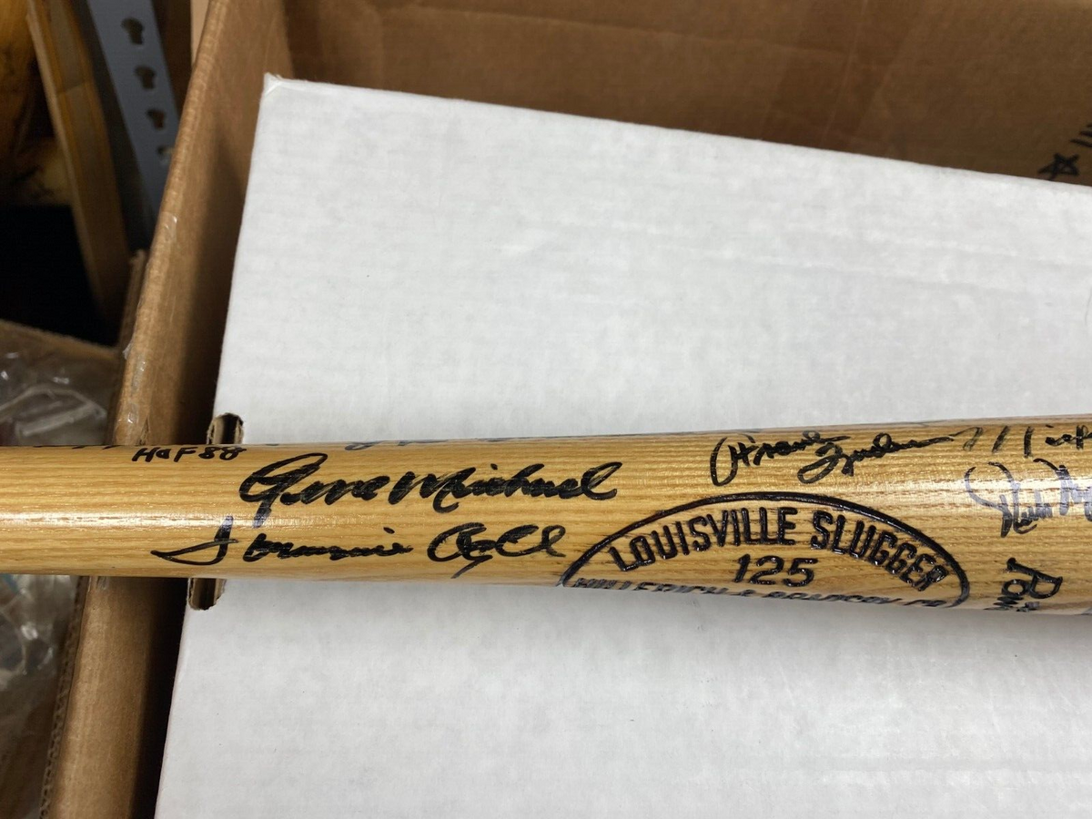 MLB LEGENDS SIGNED JOE DIMAGGIO CHILDRENS HOSPITAL BAT W/COA BROOKS ROBINSON + A