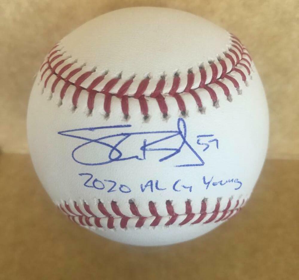 SHANE BIEBER INDIANS  2020 AL CY YOUNG SIGNED AUTO M.L BASEBALL BECKETT WF77945