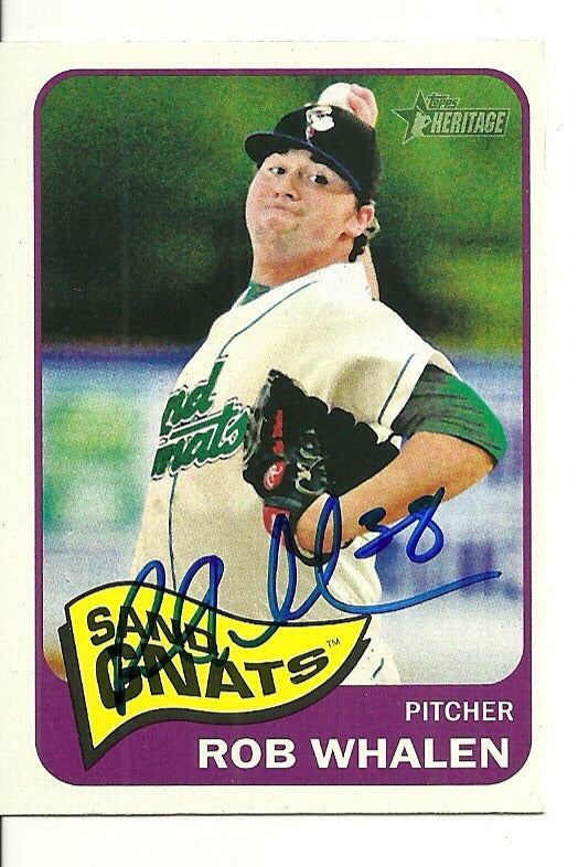 ROB WHALEN KINGSPORT SAND GNATS SIGNED AUTO 2014 TOPPS HERITAGE CARD #176 W/COA