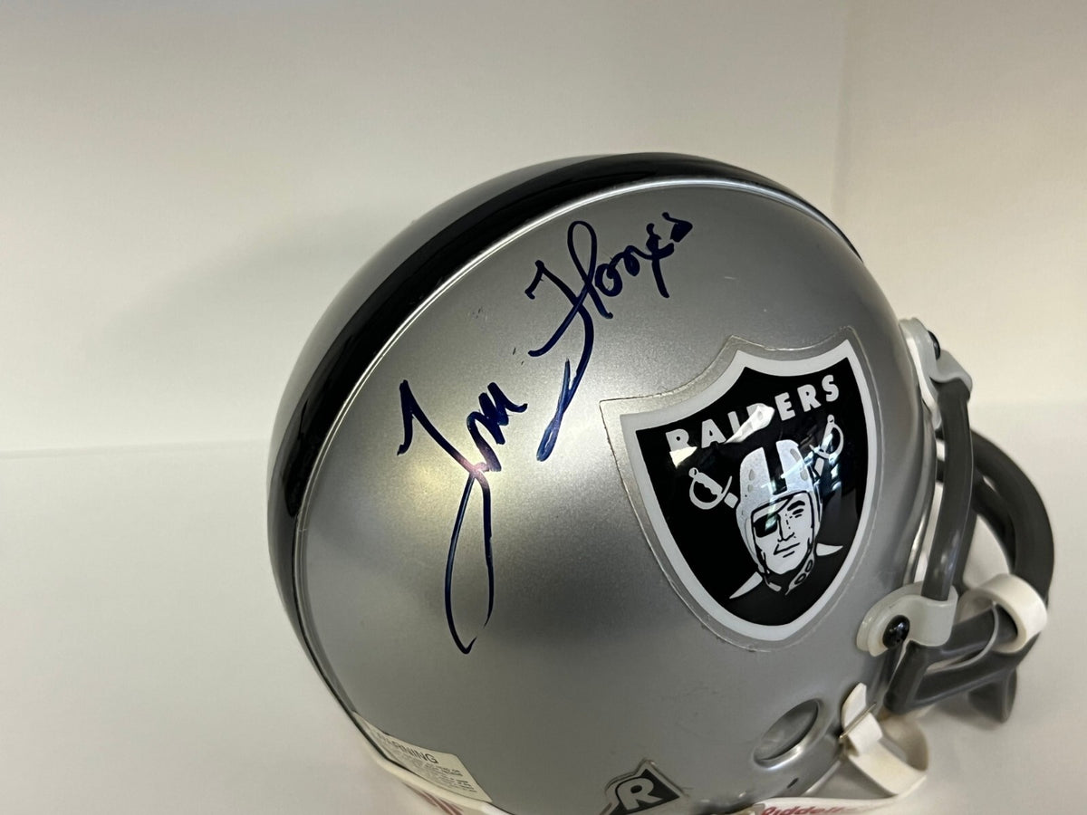 TOM FLORES OAKLAND RAIDERS SIGNED AUTOGRAPHED MINI HELMET W/COA