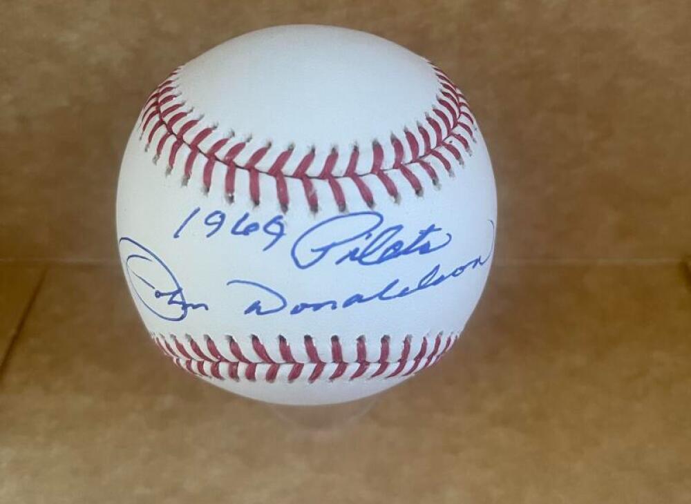 JOHN DONALDSON 1969 PILOTS SIGNED AUTO M.L. BASEBALL BAS AUTHENICATED