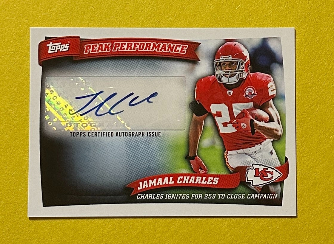 2010 TOPPS JAMAAL CHARLES PEAK PERFORMANCE AUTOGRAPH #PPA-JC CHIEFS