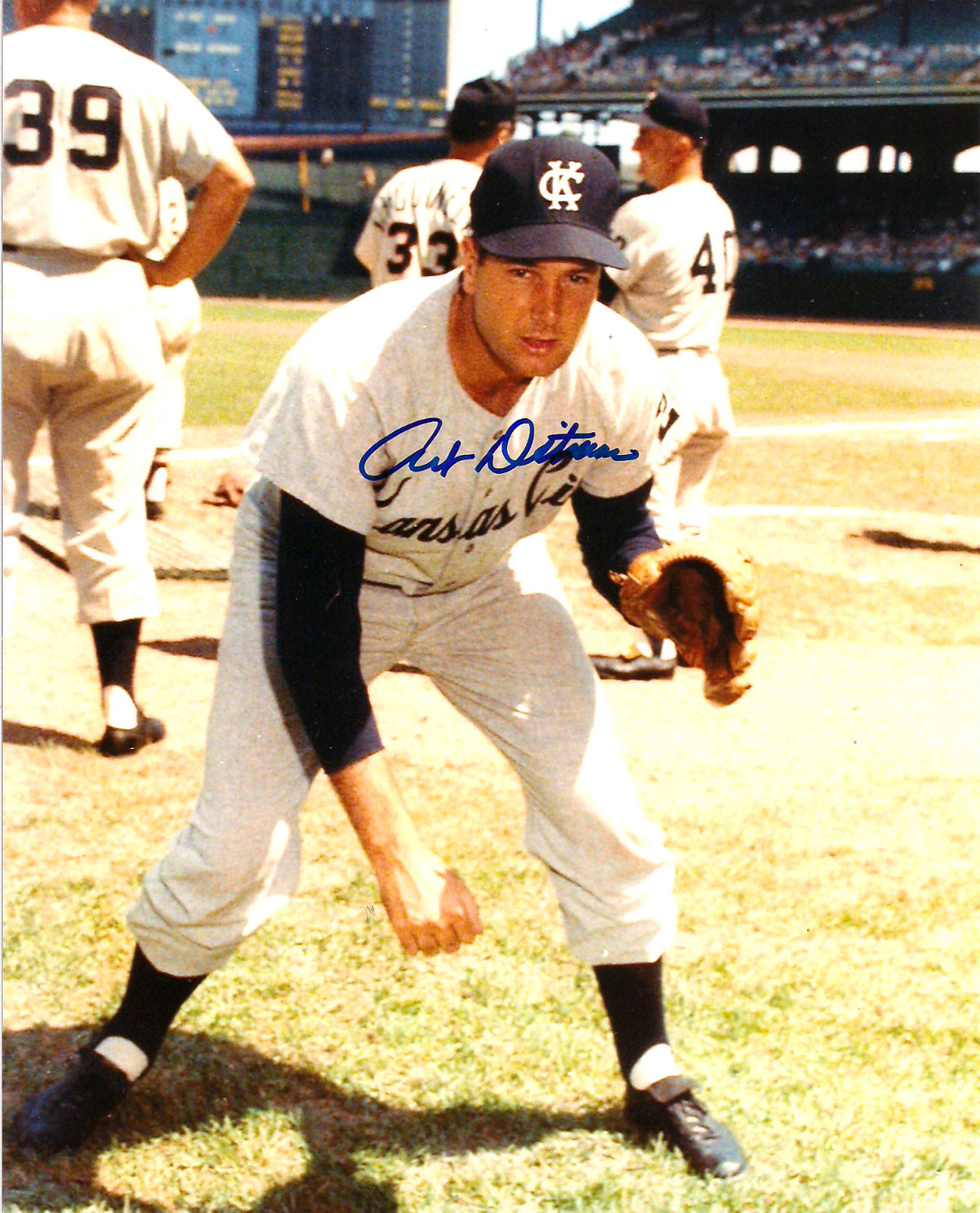 ART DITMAR KANSAS CITY A'S SIGNED AUTOGRAPHED 8X10 PHOTO W/COA
