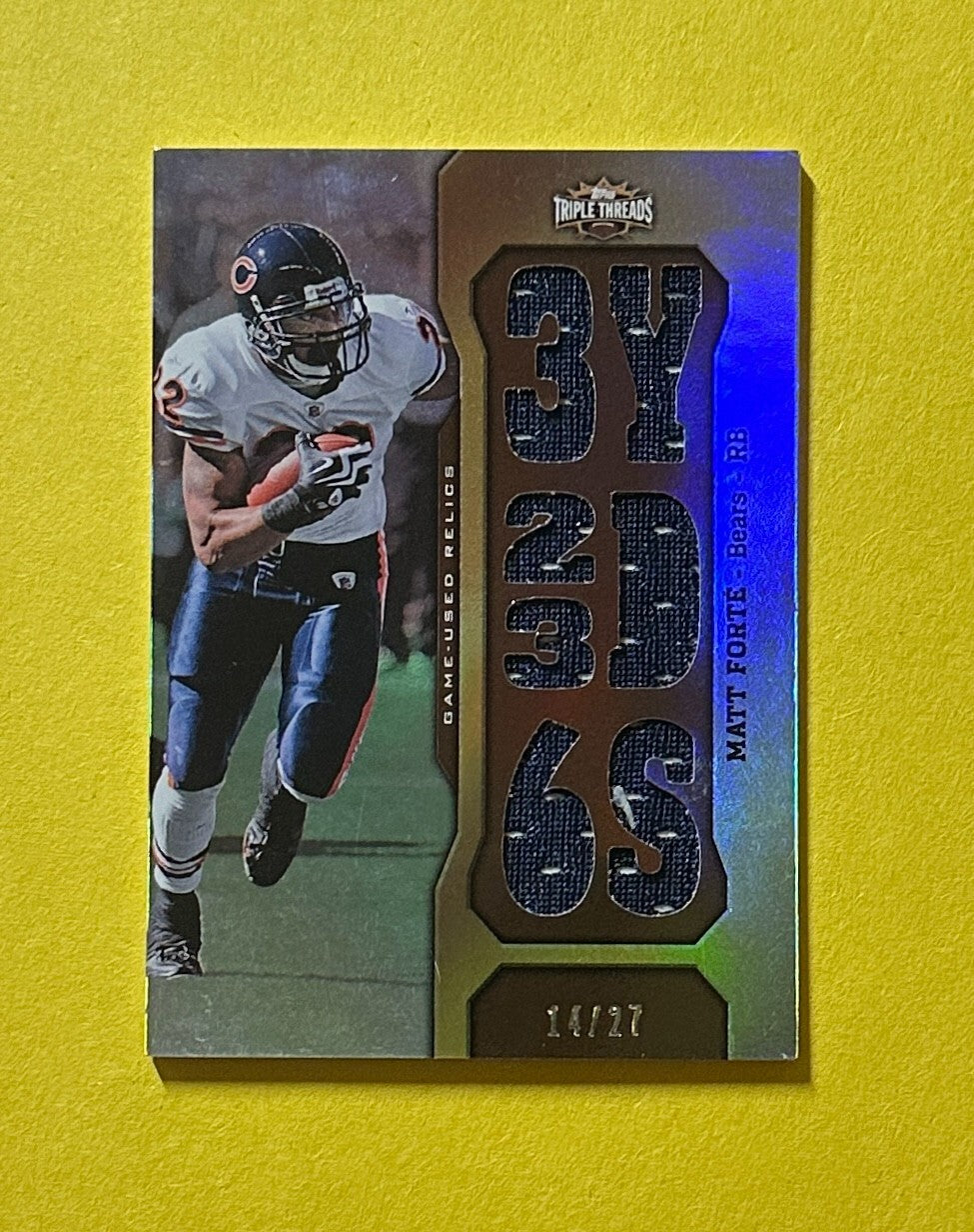 2011 TOPPS TRIPLE THREADS MATT FORTE TRIPLE RELIC /27 #TTR-82 BEARS