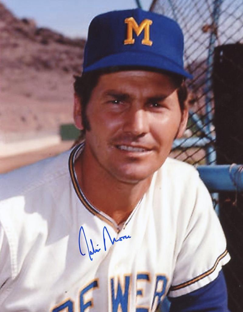 JACKIE MOORE MILWAUKEE BREWERS SIGNED 8X10 PHOTO W/COA 