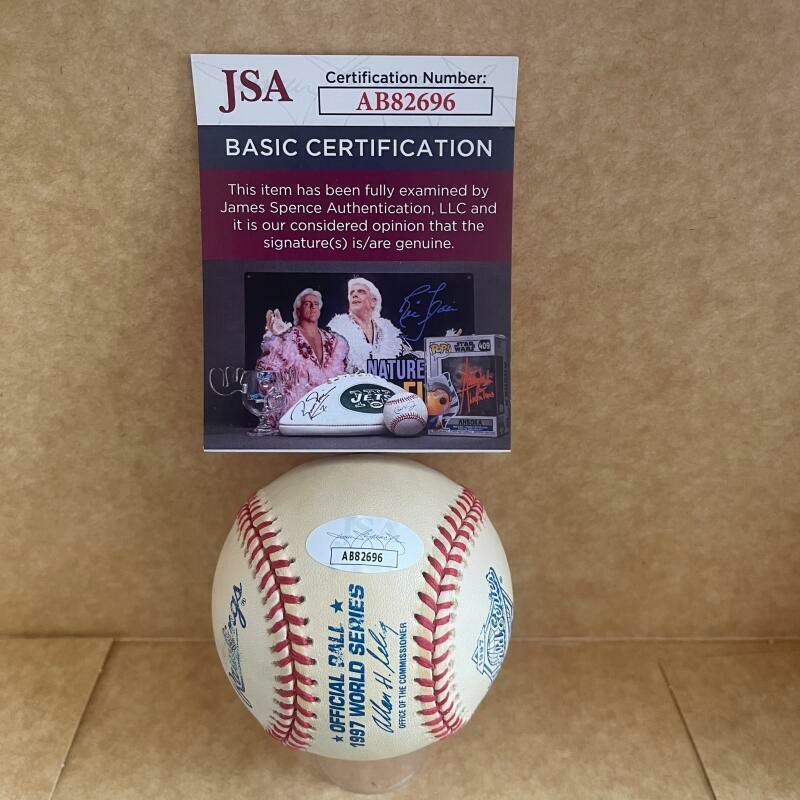BOB COSTAS HOF LEGEND SIGNED AUTOGRAPHED 1997 WS BASEBALL JSA AB82696