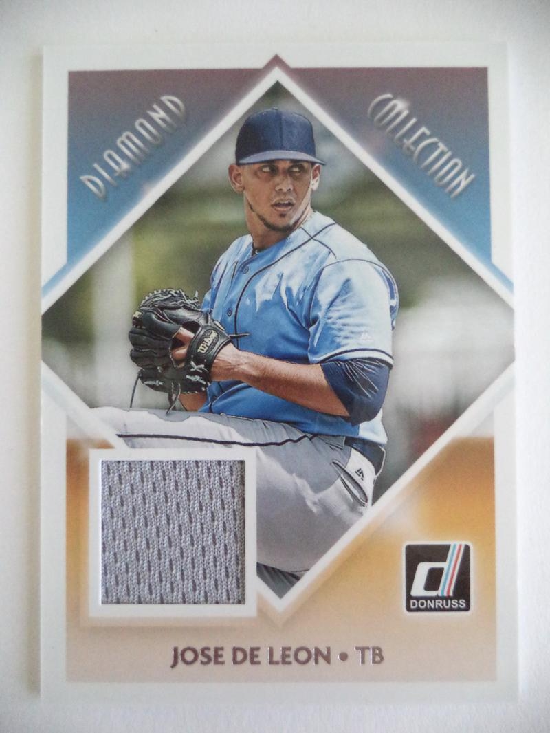 JOSE DELEON RAYS 2018 DONRUSS DIAMOND COLLECTION JERSEY MATERIAL CARD 