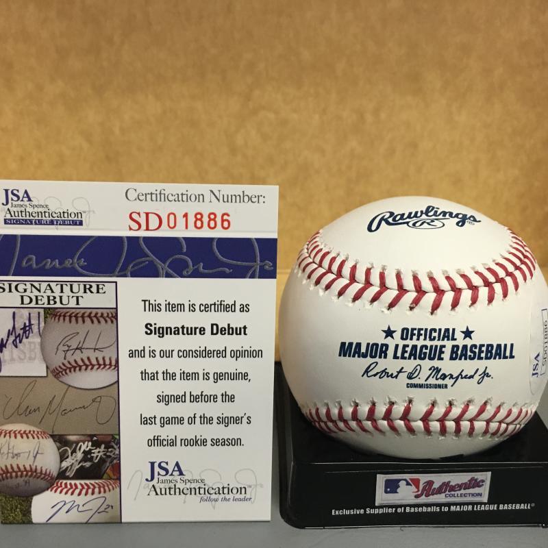 ANDERSON ESPINOZA BOSTON RED SOX SIGNATURE DEBUT M.L. SIGNED BASEBALL JSA SD0188