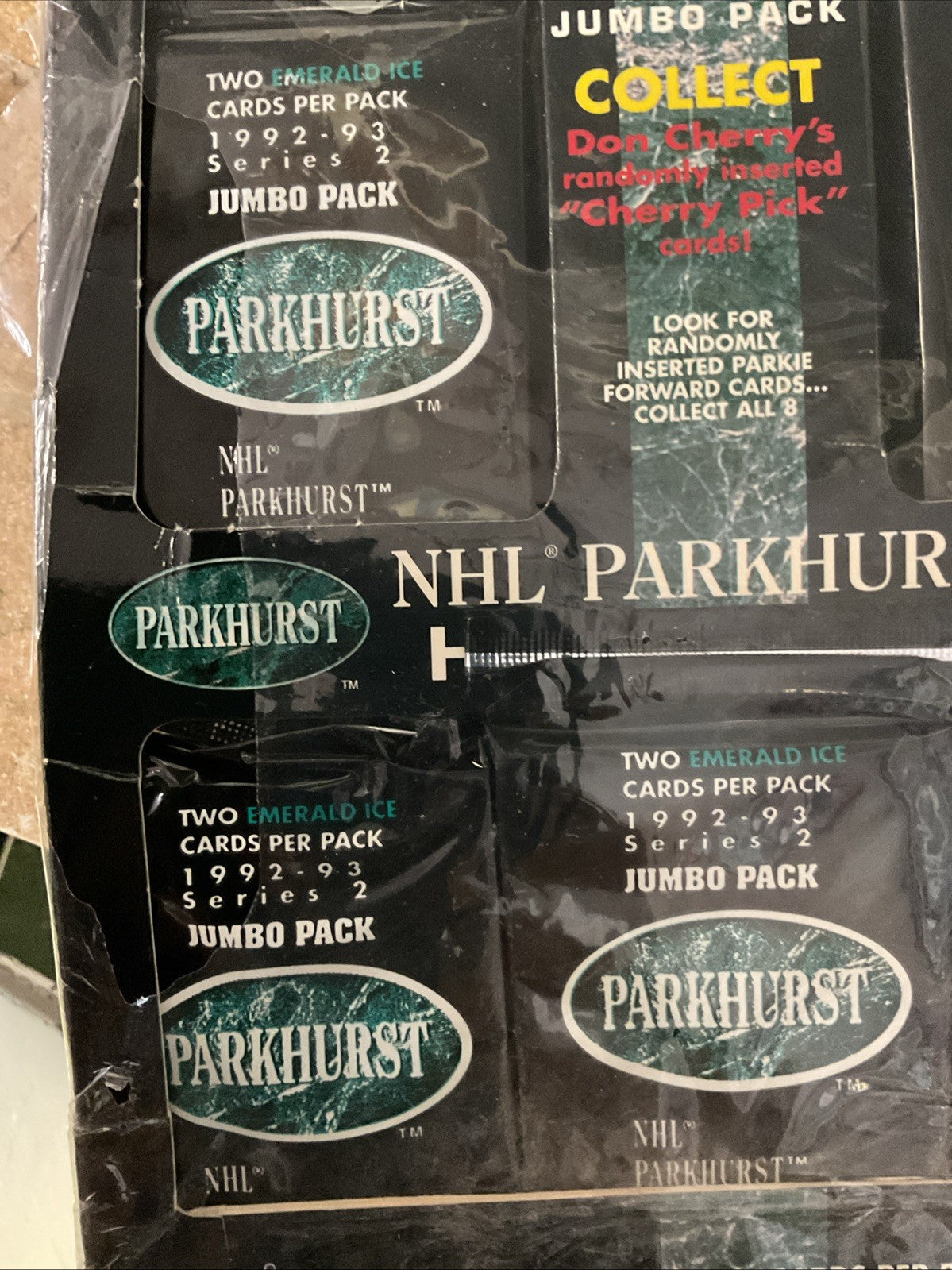 92-93 NHL PARKHURST HOCKEY JUMBO BOX SERIES 2 (2) EMERALD ICE. Slightly Ripped