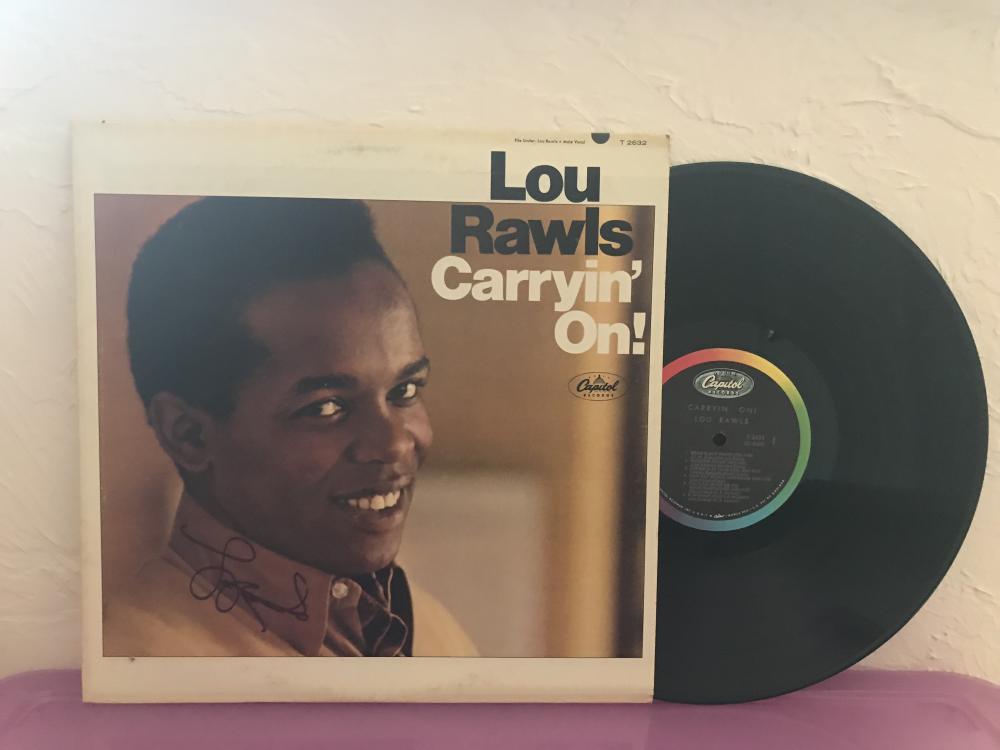 LOU RAWLS "CARRYIN' ON" DECEASED SIGNED AUTOGRPAHED VINYL RECORD  ALBUM W/COA