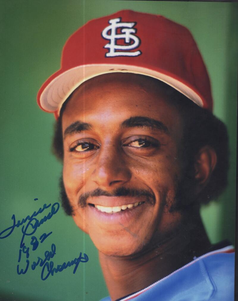 LONNIE SMITH 1982 WORLD CHAMPS CARDINALS  SIGNED AUTOGRAPHED 8X10 PHOTO W/ COA