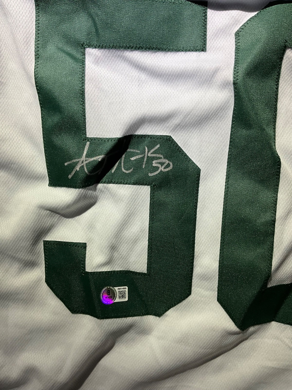 AJ Hawk Custom Signed Green Packers White Jersey Beckett Authenticate Auto