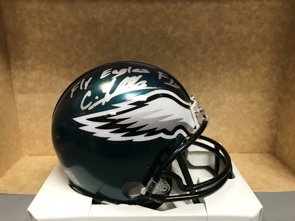CRE'VON LEBLANC EAGLES "FLY EAGLES FLY" SIGNED RIDDELL MINI HELMET W/ COA