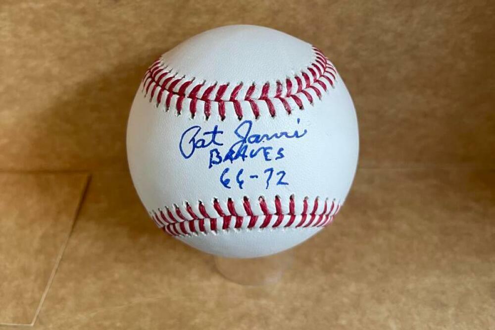 PAT JARVIS 66-72 BRAVES SIGNED AUTO M.L. BASEBALL JSA VV20860