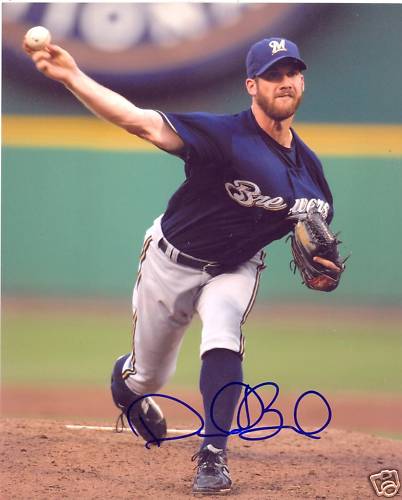 DAVE BUSH MILWAUKEE BREWERS SIGNED 8X10 PHOTO W/COA