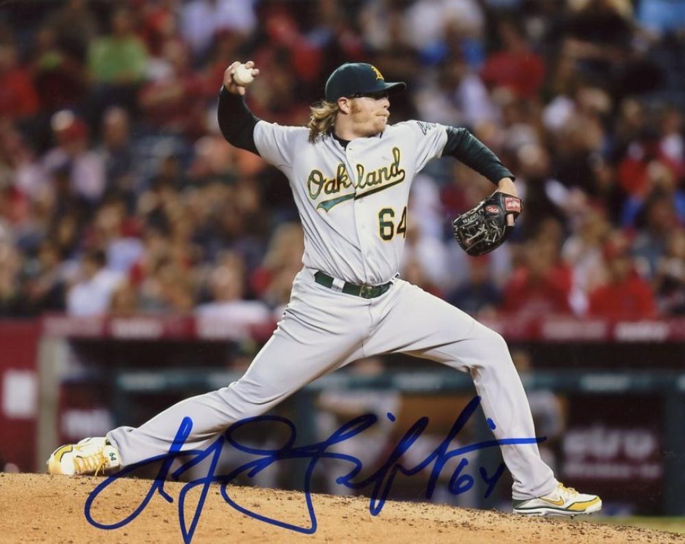 A.J. GRIFFIN OAKLAND A'S SIGNED AUTOGRAPHED 8X10 PHOTO W/COA