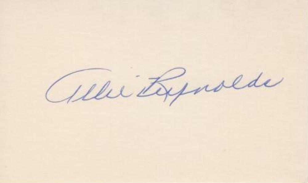 ALLIE REYNOLDS NEW YORK YANKEES SIGNED 3X5 INDEX CARD W/ COA