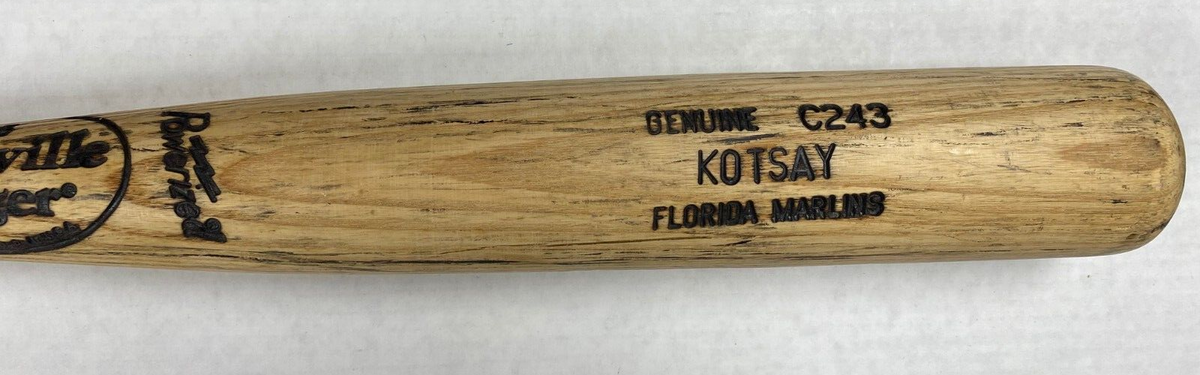 MARK KOTSAY FLORIDA MARLINS GAME USED LV SLUGGER C243 BASEBALL BAT