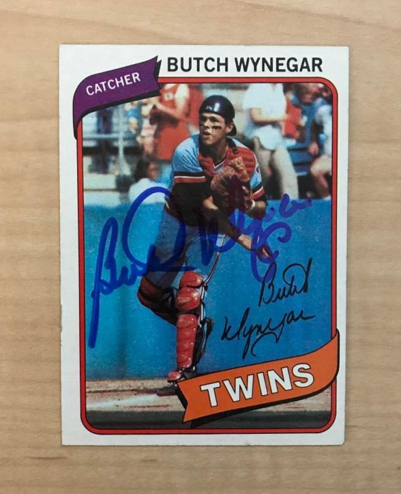 BUTCH WYNEGAR MINNESOTA TWINS SIGNED AUTOGRAPHED 1980 TOPPS CARD #304 W/COA