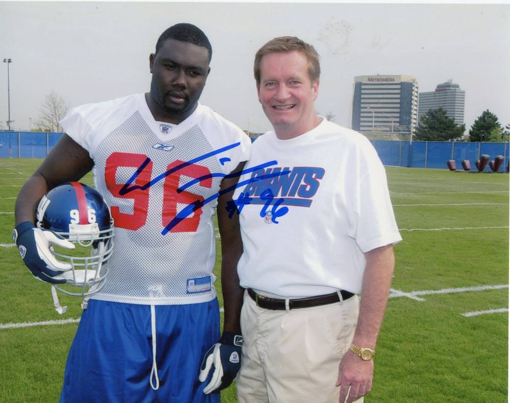 WILLIAM JOSEPH NEW YORK GIANTS W/ COACH SIGNED AUTOGRAPHED 8X10 PHOTO W/ COA 