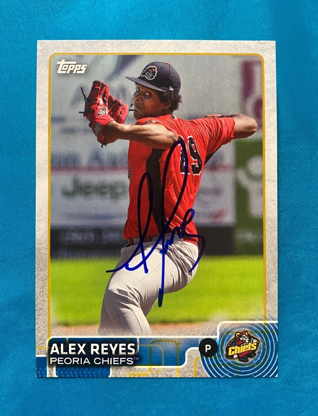 2015 TOPPS PRO DEBUT ALEX REYES CARDINALS SIGNED AUTO ROOKIE CARD #195 W/COA