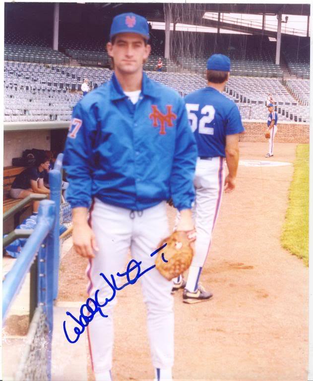 WALLY WHITEHURST NEW YORK METS SIGNED 8X10 PHOTO W/COA