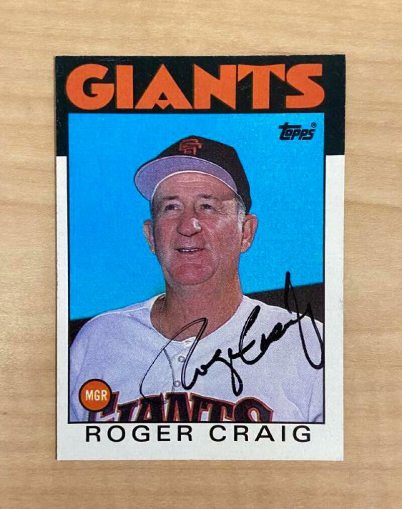 ROGER CRAIG SAN FRANCISCO GIANTS SIGNED AUTOGRAPHED 1986 TOPPS CARD #111 W/COA