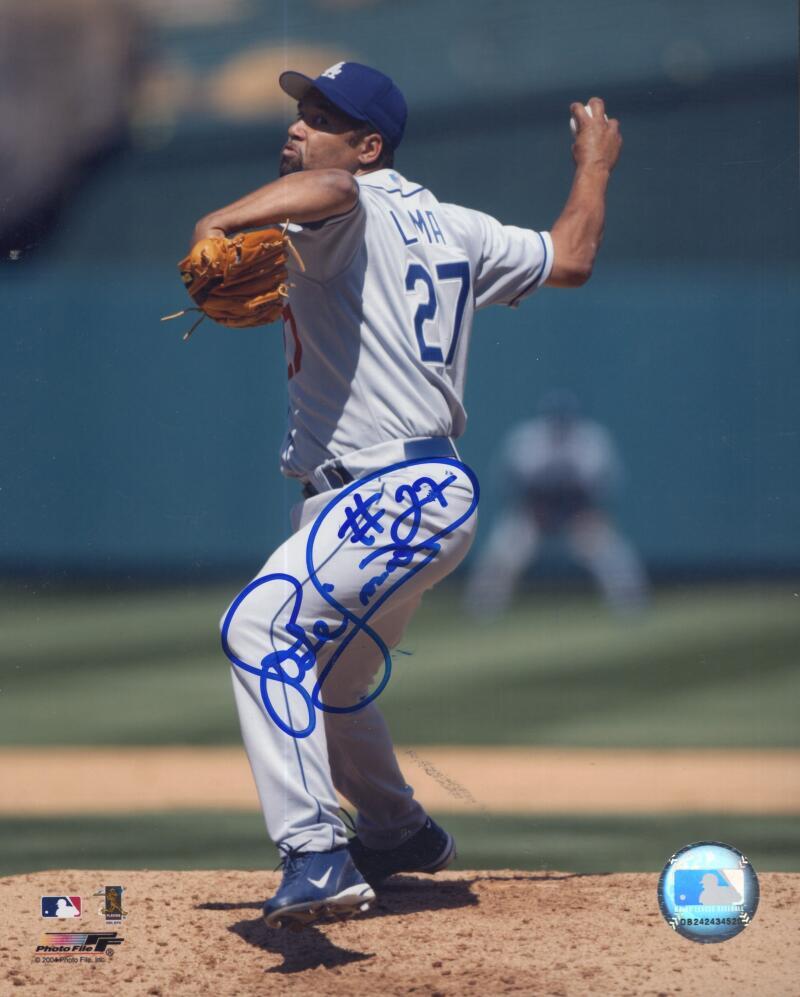 JOSE LIMA DODGERS  SIGNED AUTOGRAPHED 8X10 PHOTO W/ COA