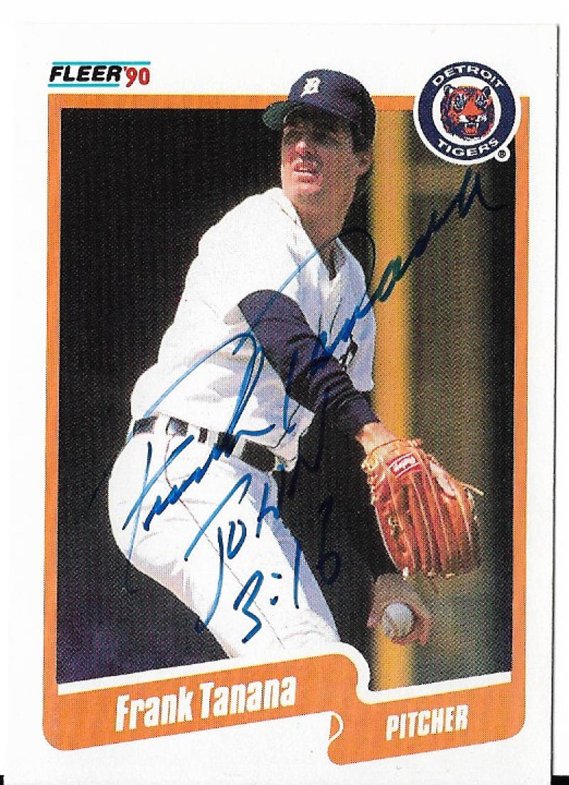 FRANK TANANA DETROIT TIGERS SIGNED AUTOGRAPH 1990 FLEER #616 CARD COA