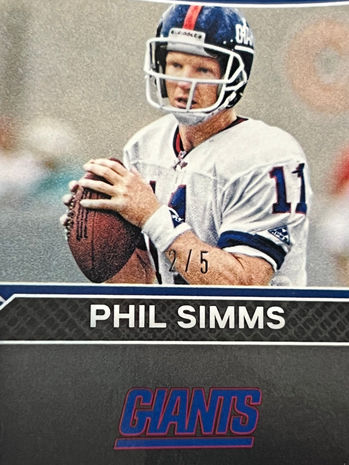 2020 PANINI PRIZM FLASHBACK PHIL SIMMS GIANTS GOLD AUTO AUTOGRAPHED CARD 2/5