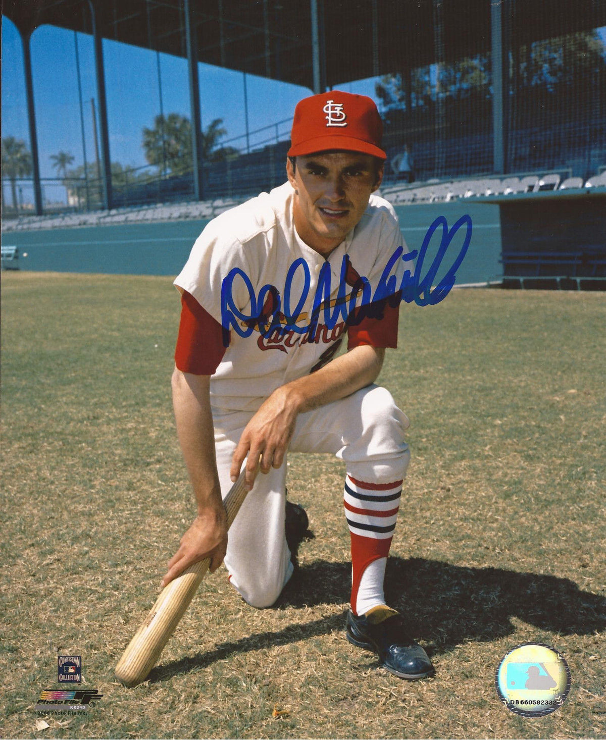 DAL MAXVILL ST LOUIS CARDINALS SIGNED AUTOGRAPH POSED 8X10 PHOTO W/COA