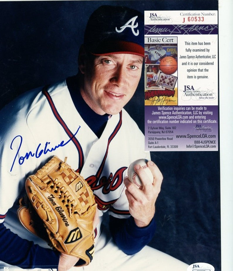 TOM GLAVINE  ATLANTA  BRAVES POSED SIGNED  AUTOGRAPHED 8X10 PHOTO   JSA  J60533