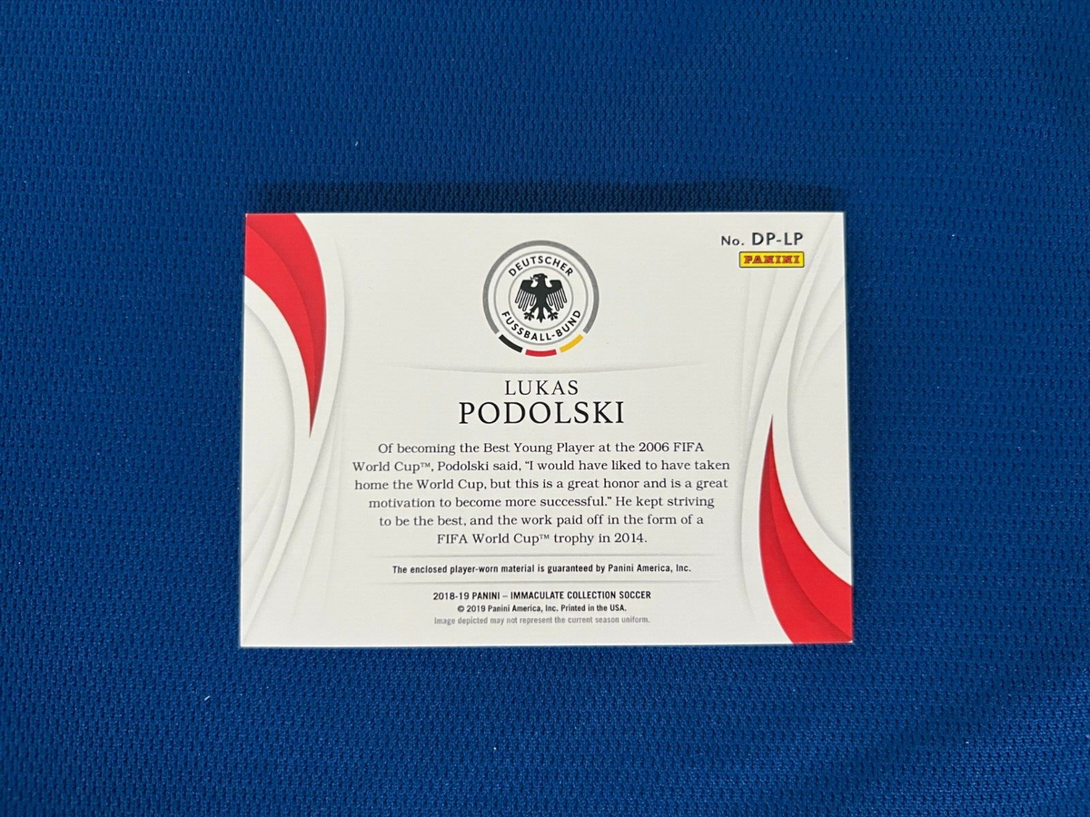 2018-19 IMMACULATE LUKAS PODOLSKI GERMANY DUAL PATCH JERSEY CARD /50 #DP-LP