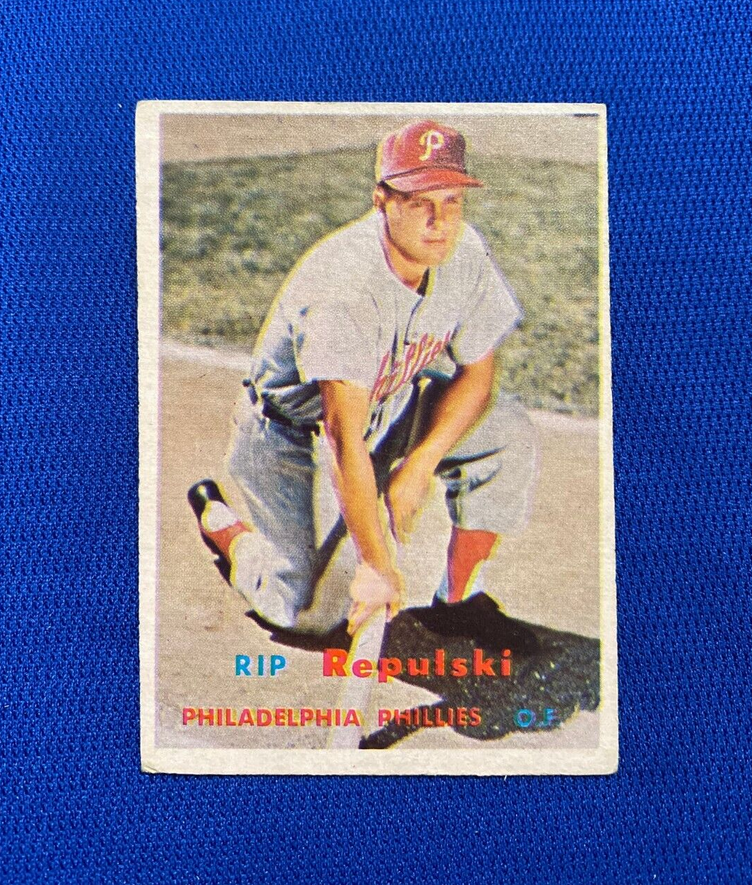 1957 TOPPS RIP REPULSKI PHILADELPHIA PHILLIES #245 CARD VINTAGE SET-BREAK