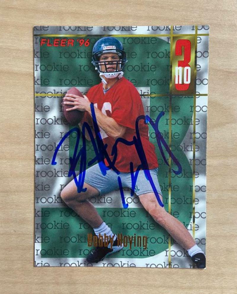 BOBBY HOYING PHILADELPHIA EAGLES SIGNED AUTOGRAPHED 1996 FLEER CARD #160 W/COA 