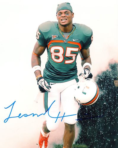 LEONARD  HANKERSON   HURRICANES/REDSKINS   SIGNED 8X10