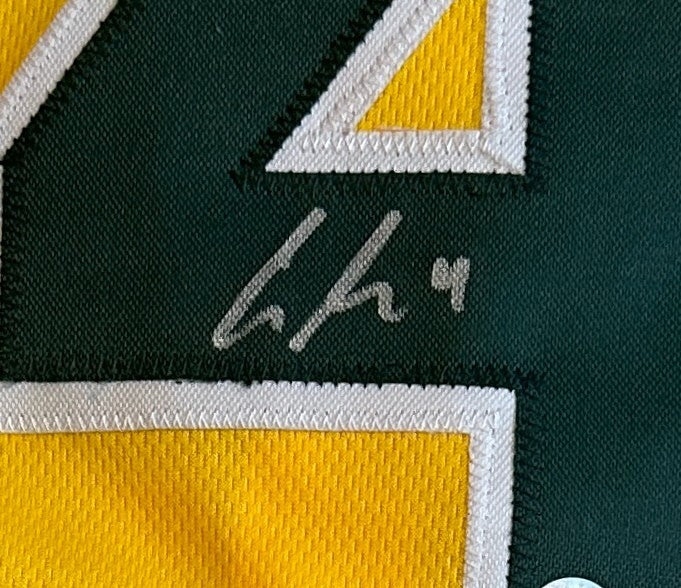 LAWRENCE BUTLER ATHLETICS SIGNED AUTOGRAPHED GOLD CUSTOM JERSEY SZ XL BECKETT