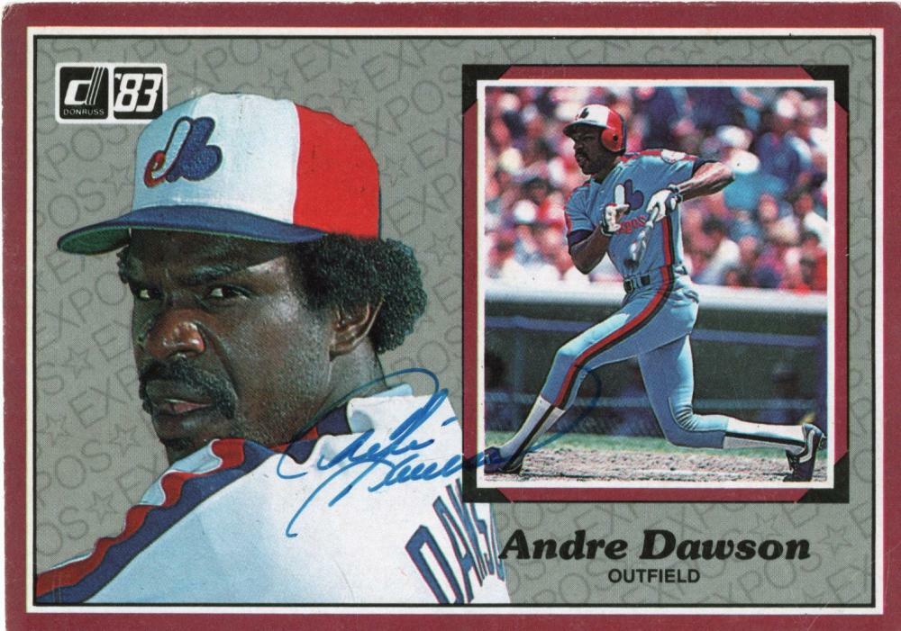 1983 DONRUSS BIG  ANDRE DAWSON EXPOS SIGNED AUTOGRAPHED #9 W/ COA