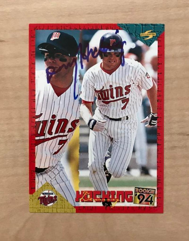 DENNY HOCKING MINNESOTA TWINS SIGNED AUTOGRAPHED 1994 SCORE CARD #RT106 W/COA