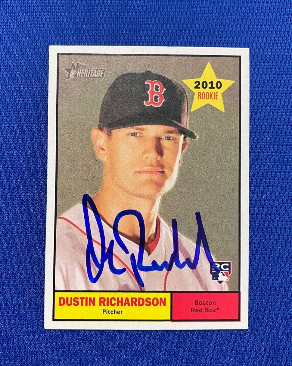 2010 TOPPS HERITAGE DUSTIN RICHARDSON BOSTON RED SOX SIGNED AUTO RC #81 W/COA